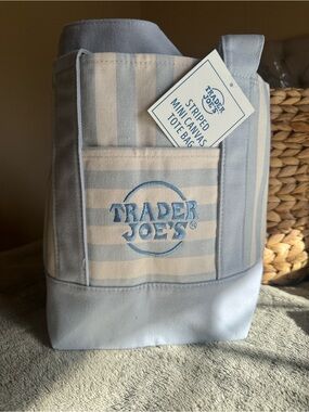 TJ’s Blue & Cream Striped Tote Bag